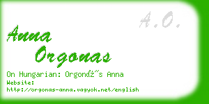 anna orgonas business card